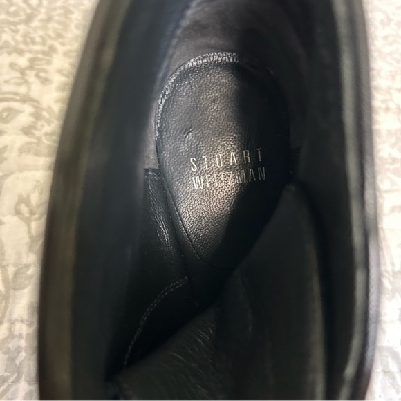 Stuart Weitzman Black Suede Wedge Boots SZ 6 - Picture 6 of 7